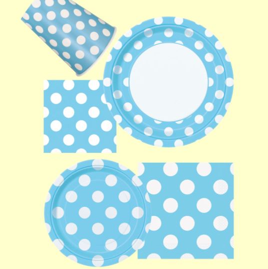 Powder Blue Dots Luncheon Napkins (16 Pack)