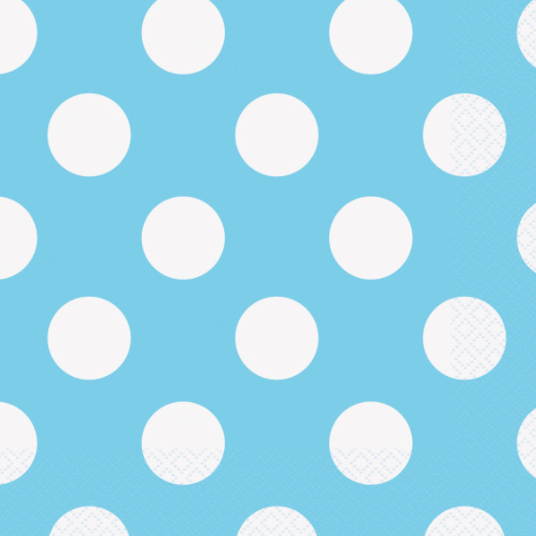 Powder Blue Dots Luncheon Napkins (16 Pack)