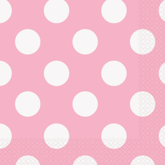 Lovely Pink Dots Luncheon Napkins (16 Pack)