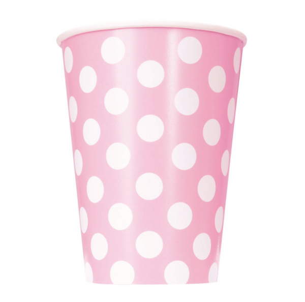 Lovely Pink Dots 12oz Paper Cups (6 Pack)