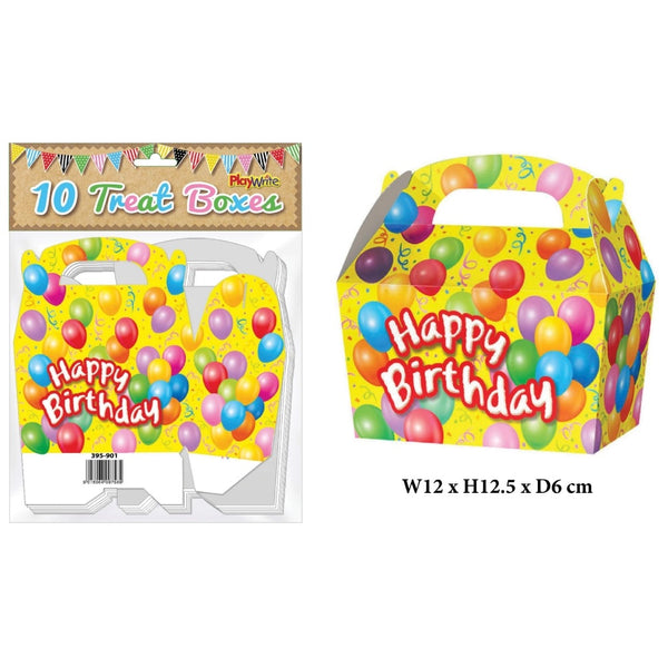 Happy Birthday Treat Boxes 12cm (10 Pack)