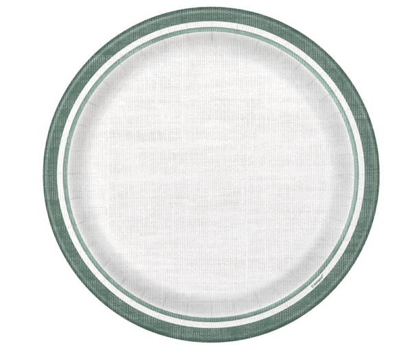Botanical Stripe Round Dinner Plates - 9" (8 Pack)