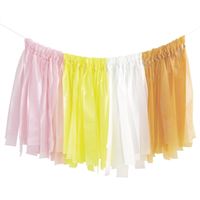 Spring Yellow Pink White & Orange Fringe Plastic Backdrop Kit