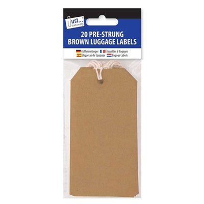Brown Luggage Labels (12cm x 6cm) - (20 Pack)