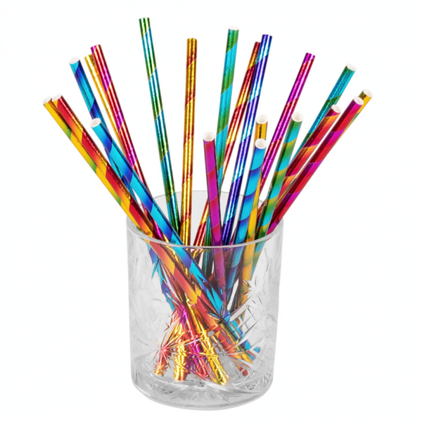 Paper straws rainbow (20 pack)