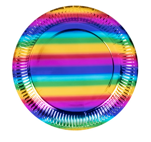 Set 6 Paper plates rainbow (23 cm)