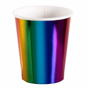 Paper cups rainbow 25 cl (6 pack)