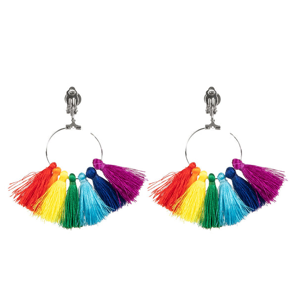 Earrings Tassels - Rainbow