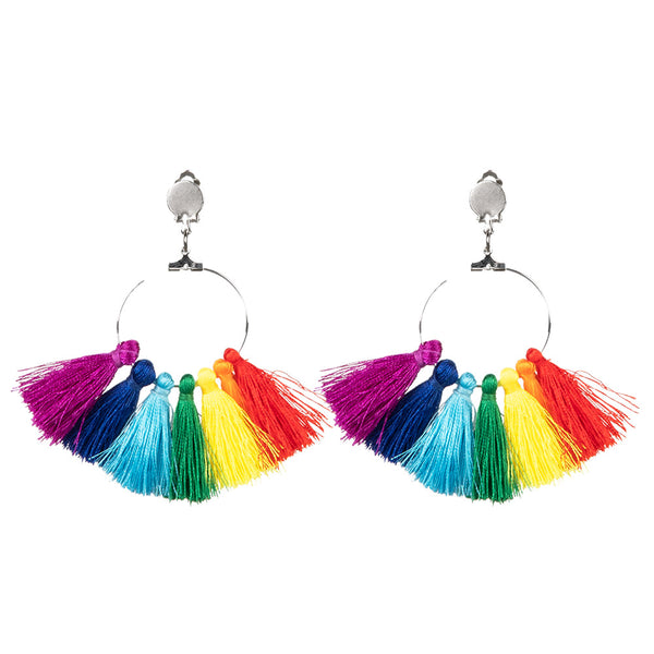 Earrings Tassels - Rainbow