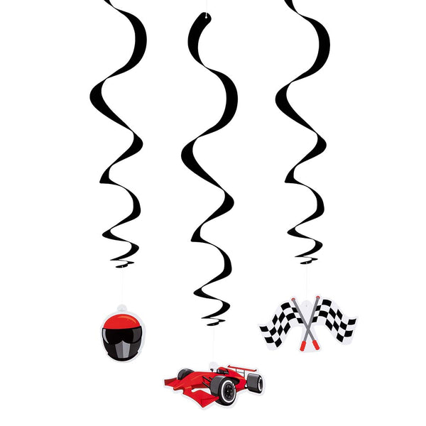 Racing Themed Decoration Swirls (3 Pack)