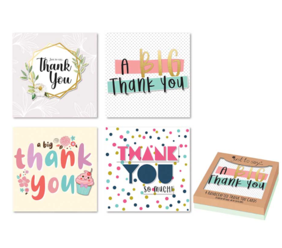Hand Made Thankyou Cards in Keepsake Box (4 Pack)