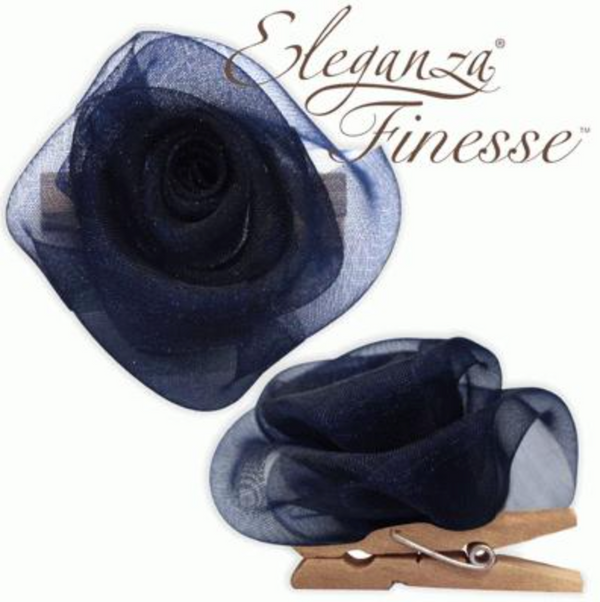 Finesse Clip Roses Navy Blue
