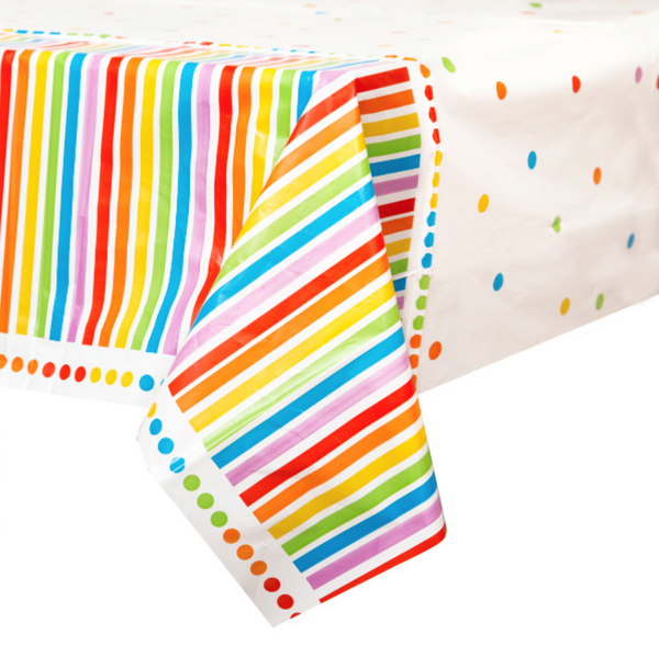 Rainbow Birthday Rectangular Plastic Table Cover (54"x84")