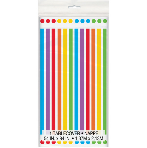 Rainbow Birthday Rectangular Plastic Table Cover (54"x84")