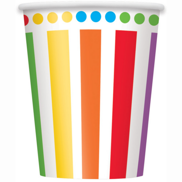 Rainbow Birthday 9oz Paper Cups (8 pack)