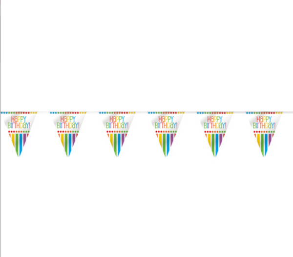 Rainbow Birthday Flag Banner (12ft)