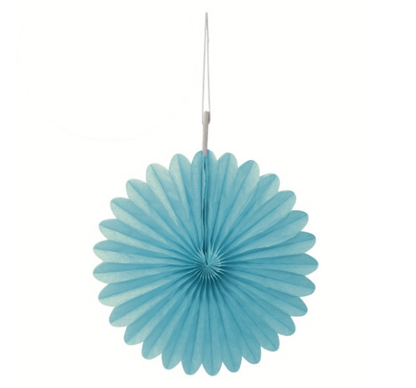 Terrific Teal 6" Tissue Paper Fans - (3 Pack)