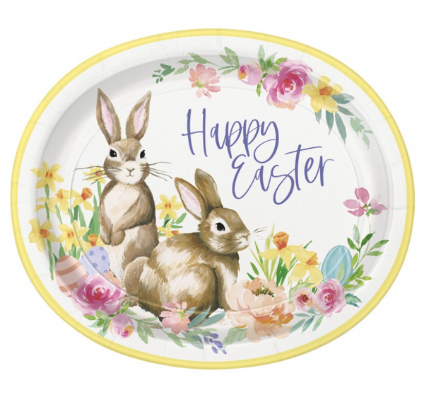 Classic Easter Oval Plates - ( 8 Pack)