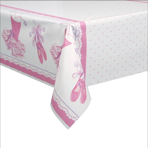 Pink Ballerina Rectangular Plastic Table Cover, 54"x84"