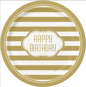 Golden Birthday Round 9" Dinner Plates (8 pack)