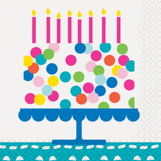 Confetti Cake Birthday Beverage Napkins (16 pack)