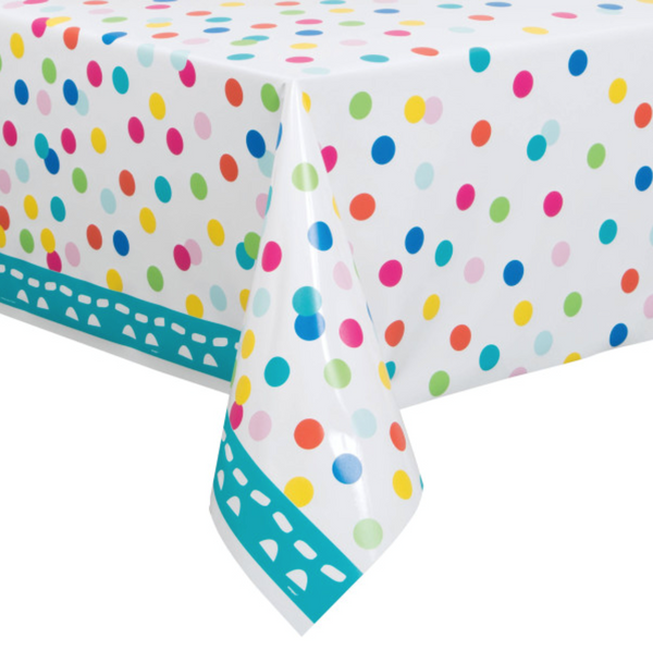 Confetti Cake Birthday Rectangular Plastic Table Cover (54"x84")