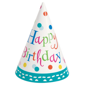 Confetti Cake Birthday Party Hats (8 Pack)