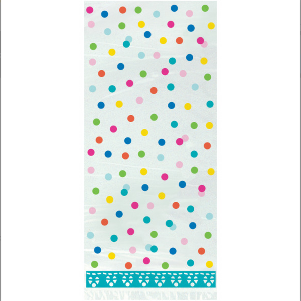 Confetti Cake Birthday Cellophane Bags 5"x11" (20 Pack)