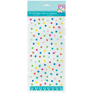 Confetti Cake Birthday Cellophane Bags 5"x11" (20 Pack)