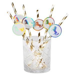 Paper Straws Unicorn - 6 Pack (20 cm)