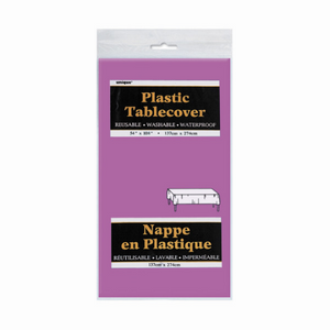 Pretty Purple Solid Rectangular Plastic Table Cover (54"x108")