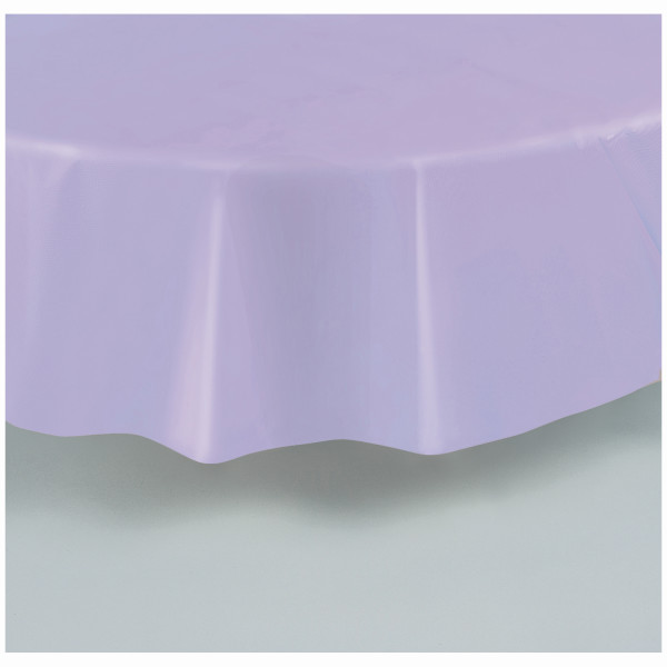 Lavender Solid Round Plastic Table Cover (84")