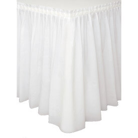 White Solid Plastic Table Skirt (29"x14ft)