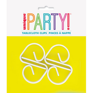 White Plastic Table Cover Clips (4 Pack)