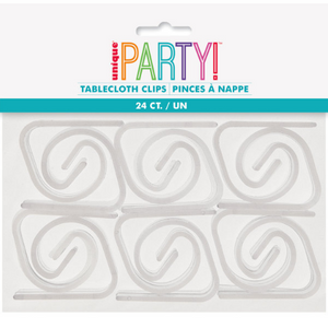 Clear Plastic Table Cover Clips (24 Pack)