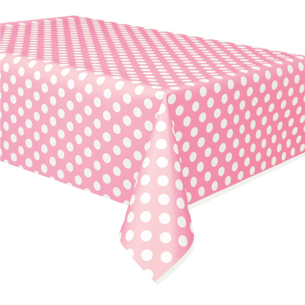Lovely Pink Dots Rectangular Plastic Table Cover (54"x108")