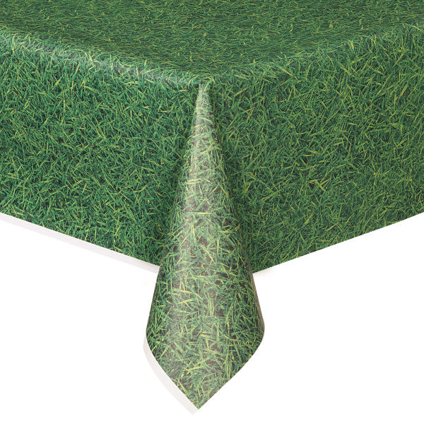 Green Grass Rectangular Plastic Table Cover (54" x 108")