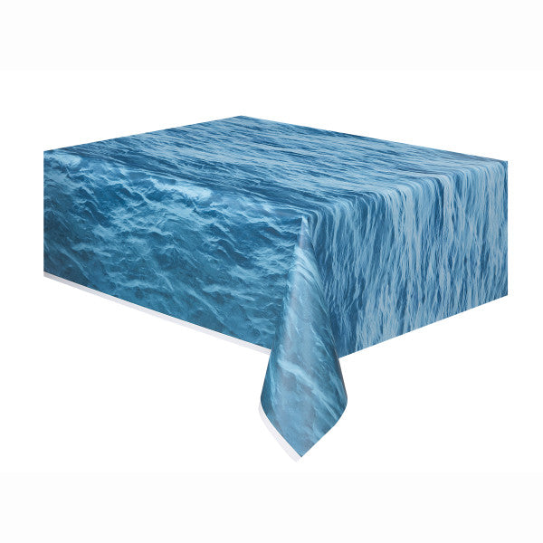 Ocean Waves Rectangular Plastic Table Cover (54" x 108")