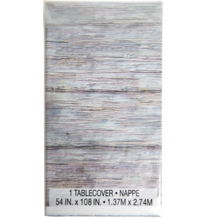 Rustic Wood Rectangular Plastic Table Cover (54"x108")