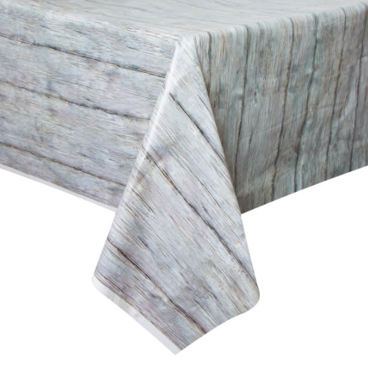 Rustic Wood Rectangular Plastic Table Cover (54"x108")