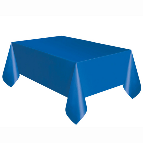 Royal Blue Solid Rectangular Plastic Table Cover Short Fold (54"x108")