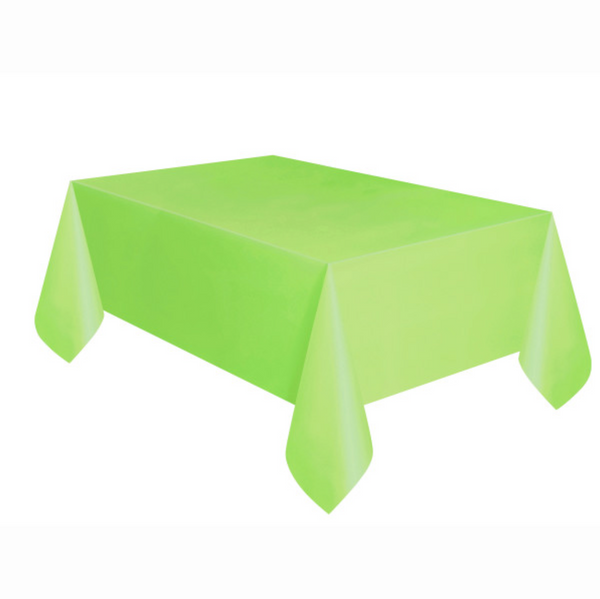 Lime Green Solid Rectangular Plastic Table Cover Short Fold (54"x108")