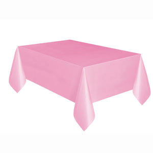 Lovely Pink Solid Rectangular Plastic Table Cover (54" x 108")