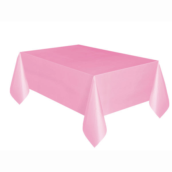 Lovely Pink Solid Rectangular Plastic Table Cover (54" x 108")