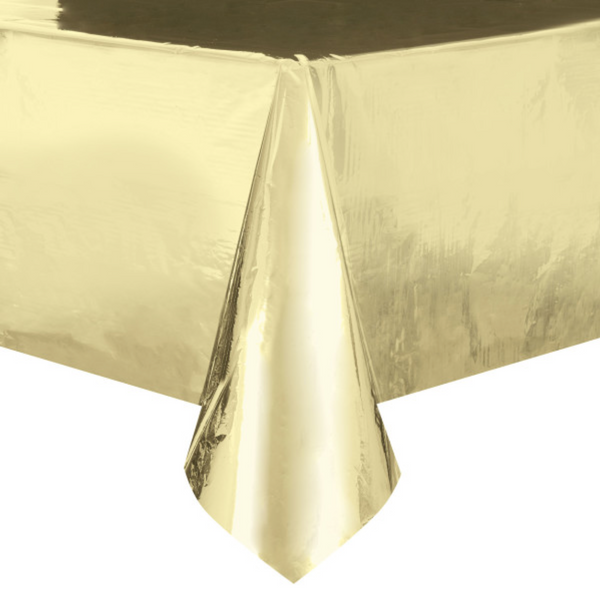 Gold Foil Rectangular Plastic Table Cover (54"x108")
