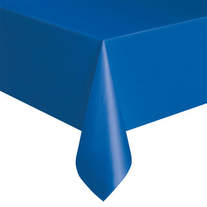 Royal Blue Solid Rectangular Plastic Table Cover (54" x 108")