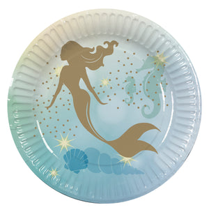 Paper Plates Mermaid - 10 Pack (23 cm)
