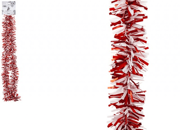 THICK AND THIN 11CM TINSEL RED/WHITE CANDY MIX (2M 6PLY )