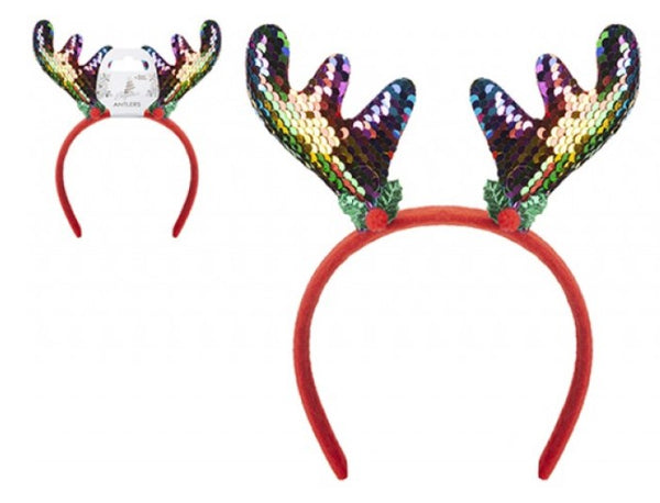 Rainbow Sequin Antlers Headband