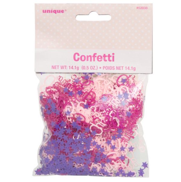 Pink Bunting Christening Foil Confetti (0.5oz)